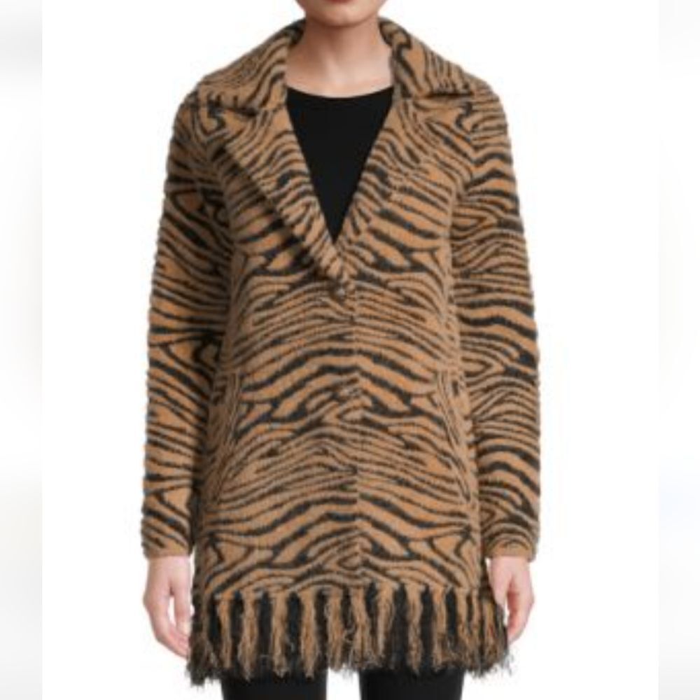 NVLT Tiger-Pattern Faux Fur Coat size small